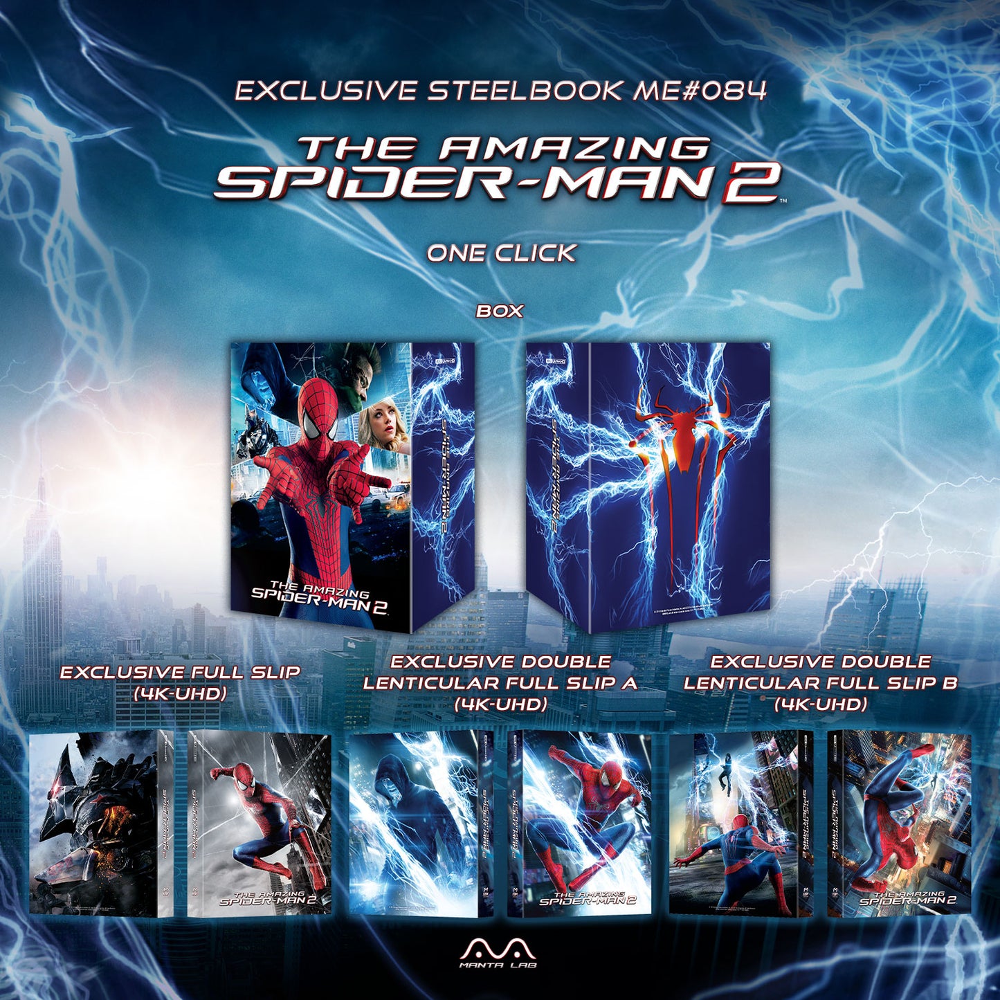 The Amazing Spider-Man 2 4K Blu-ray Steelbook Manta Lab Exclusive ME#84 One Click Box Set - *LOW NUMBER #007*