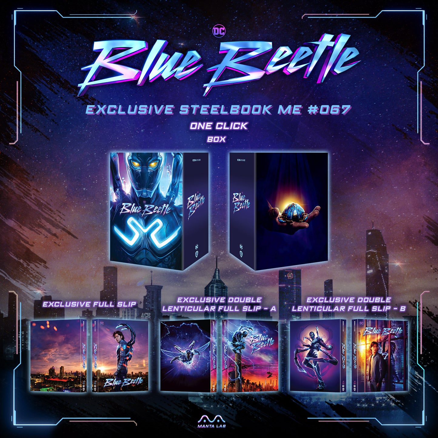 Blue Beetle 4K Blu-ray Steelbook Manta Lab Exclusive ME#67 One Click *LOW NUMBER #007*