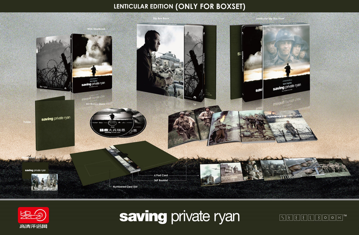 Saving Private Ryan 4K+2D Blu-ray Steelbook HDZeta Exclusive One Click Box Set