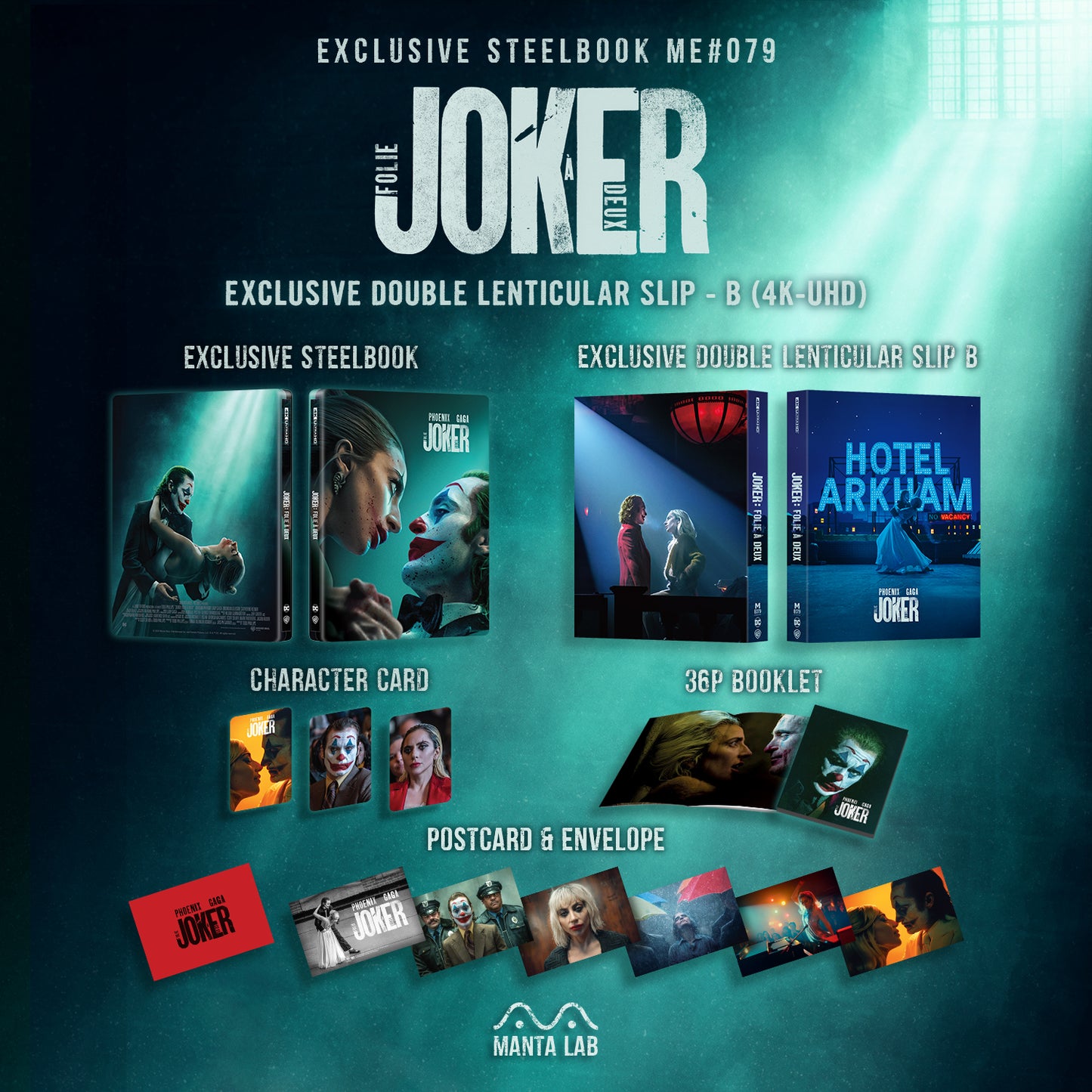 Joker: Folie à Deux 4K Blu-ray Steelbook Manta Lab Exclusive ME#79 Double Lenticular Full Slip B - PREORDER