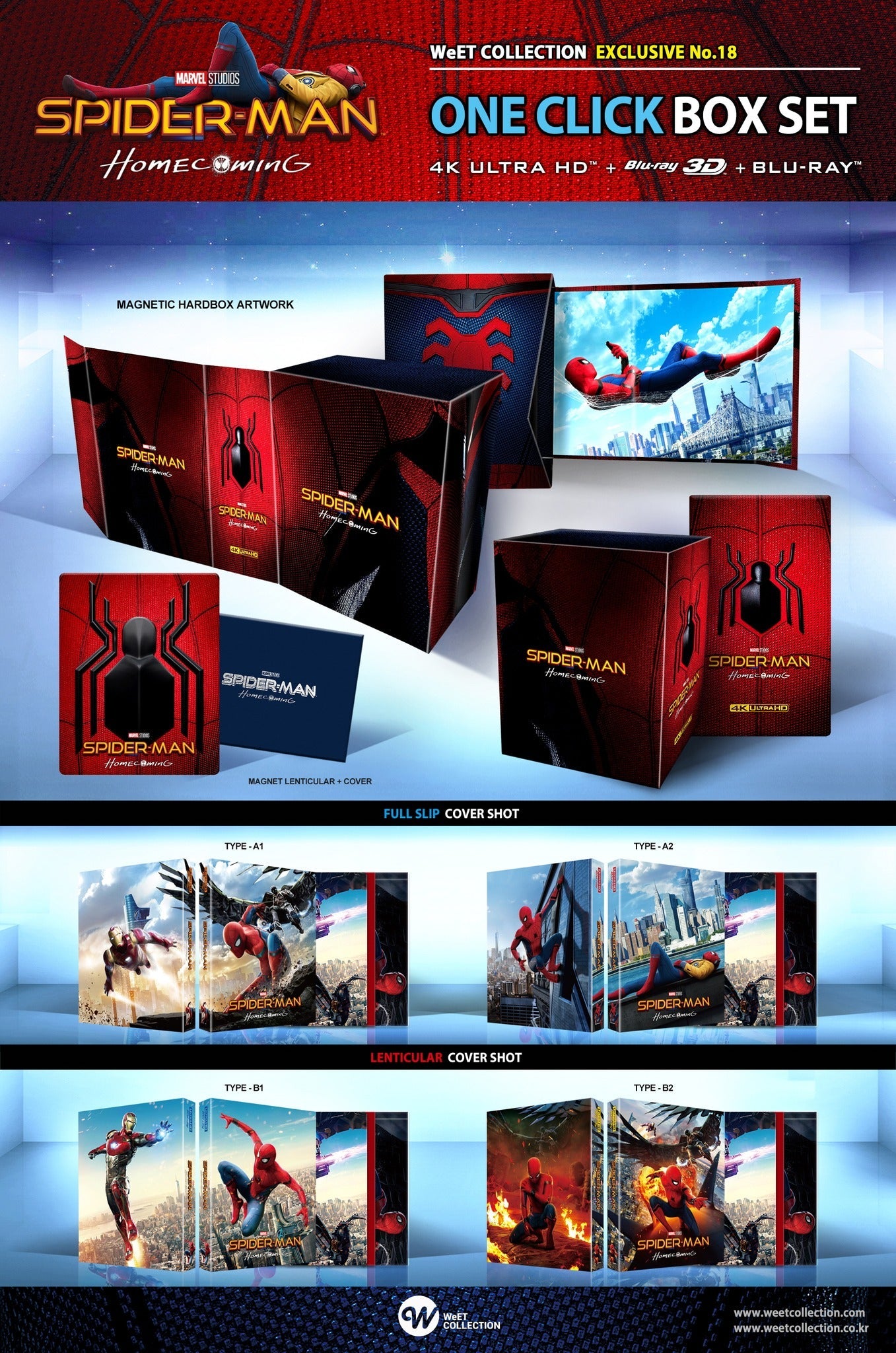 Spider-Man Homecoming 4K 3D Blu-ray Steelbook WeET Collection Exclusiv
