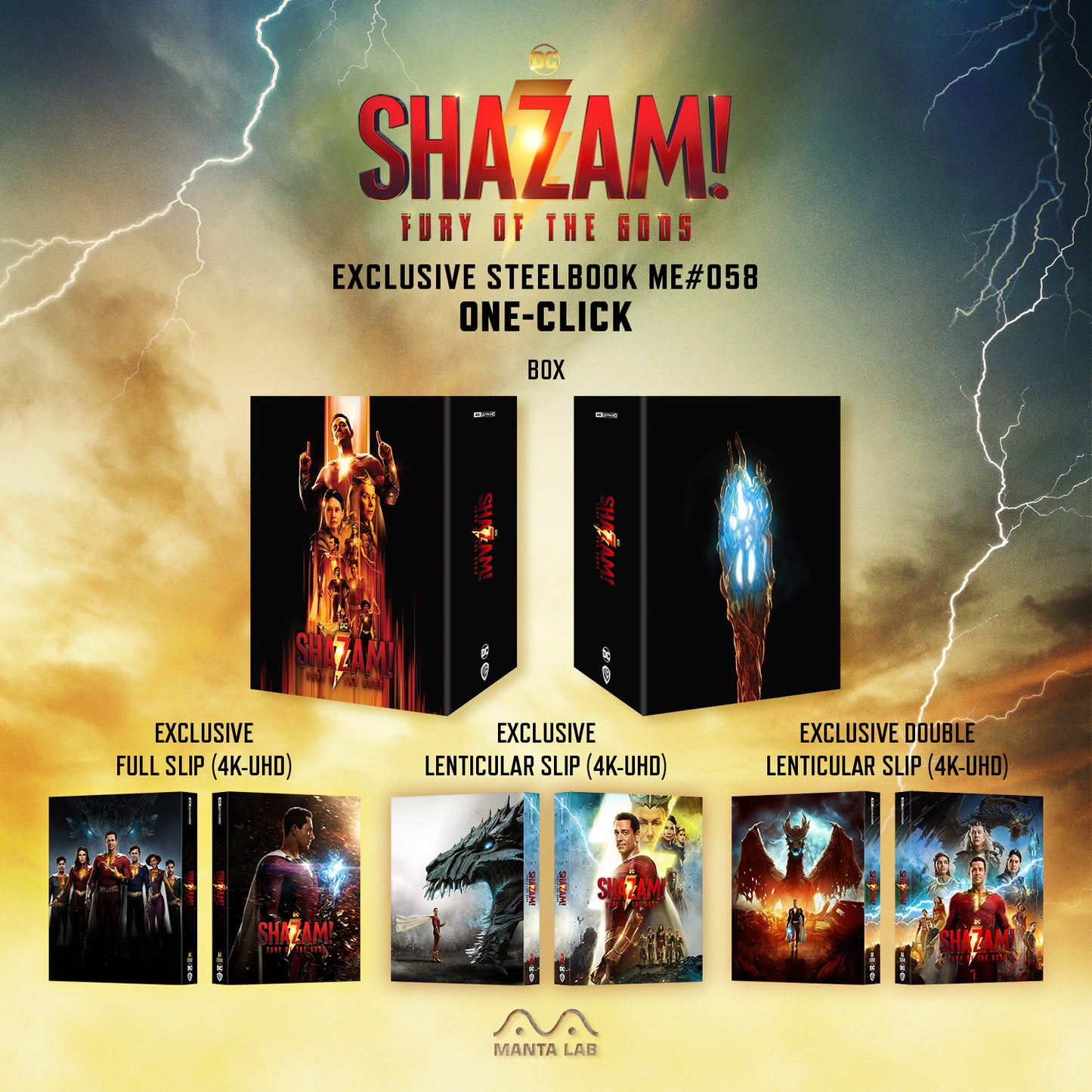 Shazam! Fury of The Gods 4K Blu-ray Steelbook Manta Lab Exclusive ME#58 HDN GB Pre-Order One Click