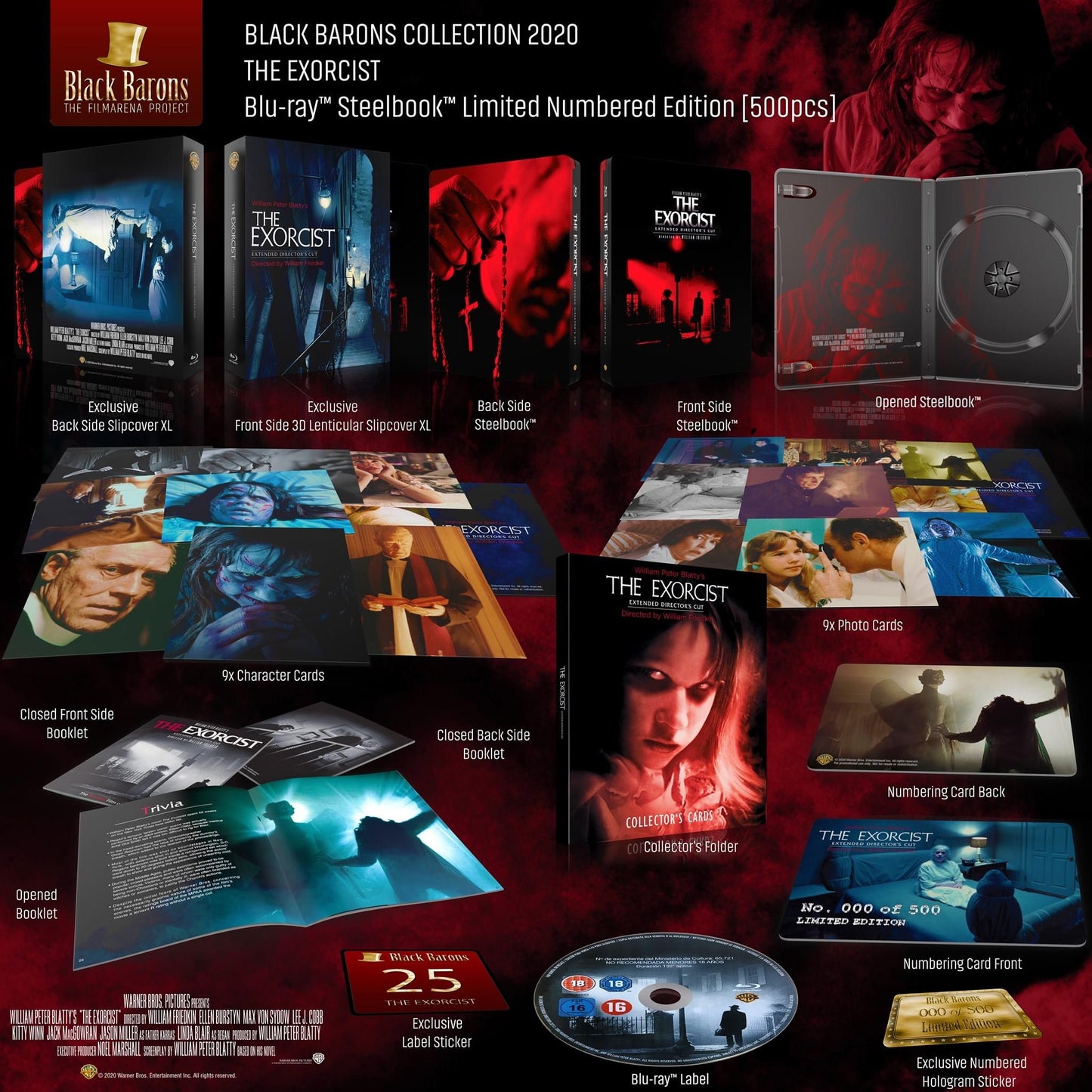 The Exorcist (1973) Blu-ray Steelbook Black Barons #25 Lenticular XL Full Slip
