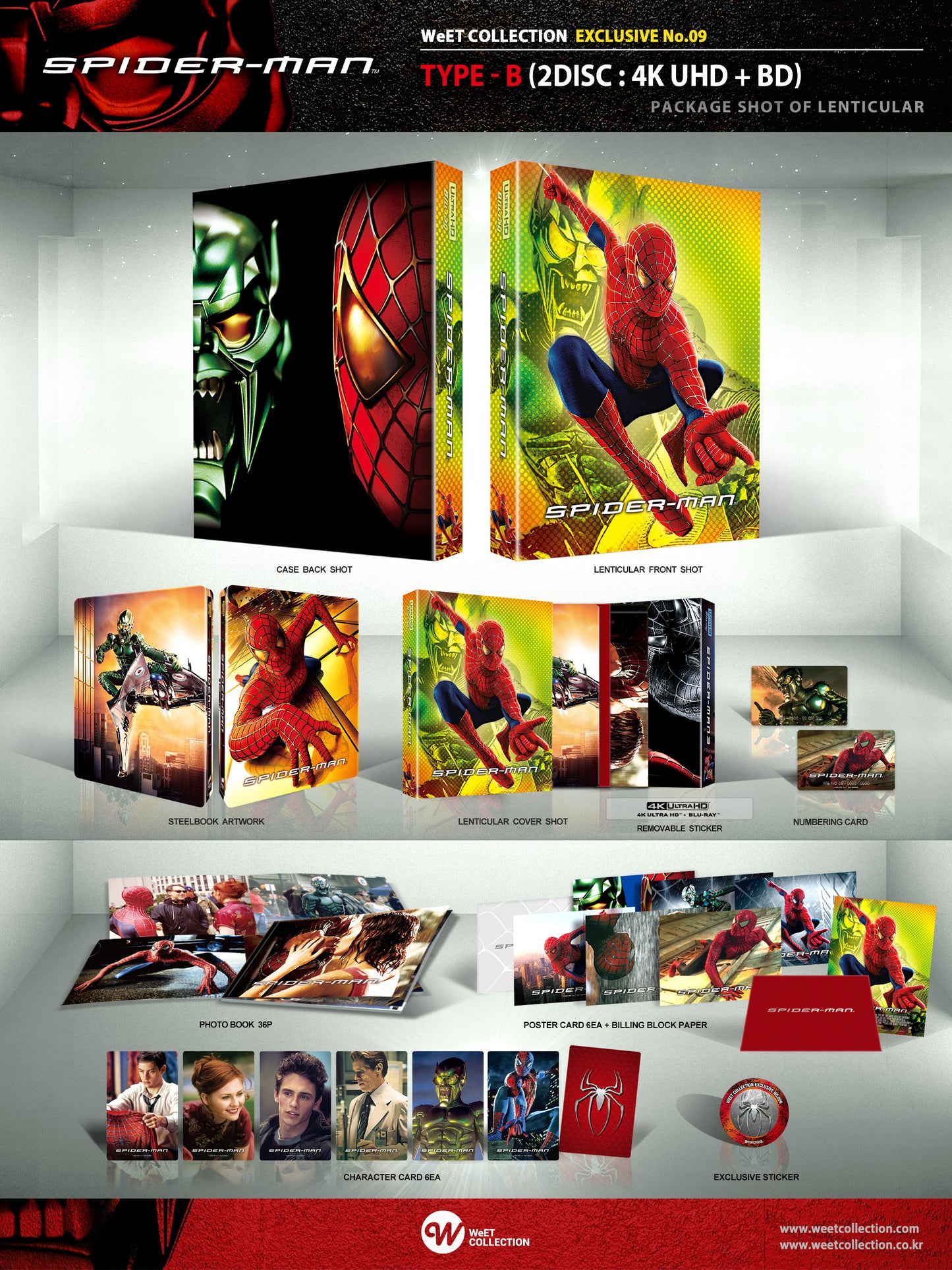 Spider-Man 1 4K+2D Blu-ray Steelbook WeET Collection Exclusive #9 Lenticular Slip