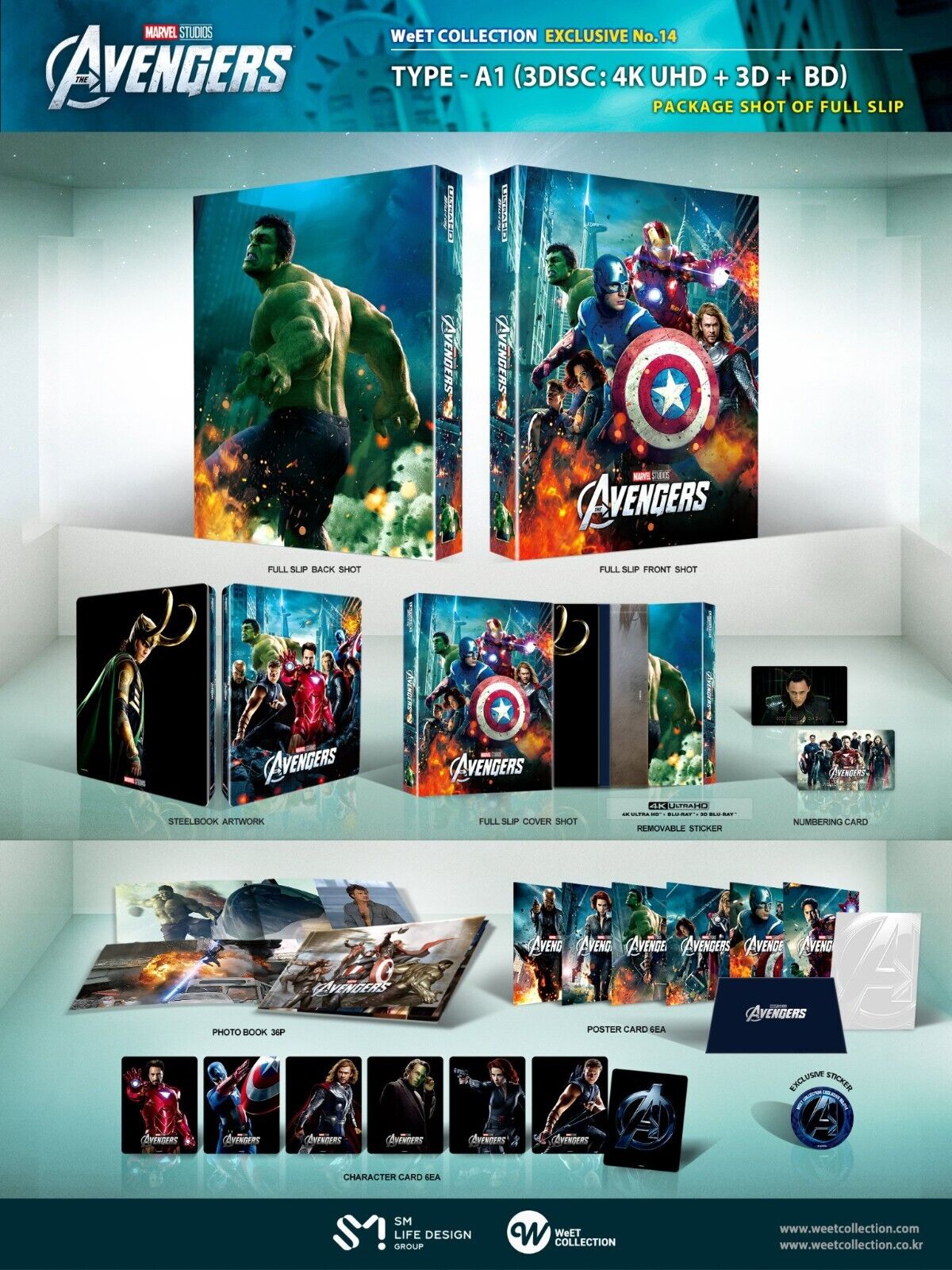 Avengers 4K+2D+3D Blu-ray SteelBook WeET Collection Exclusive #14 Full Slip A1