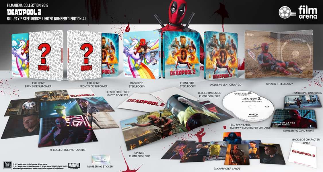 Deadpool 2 4K Blu-ray Steelbook Filmarena Collection #107 E1 + E2 +E3 One Click Set