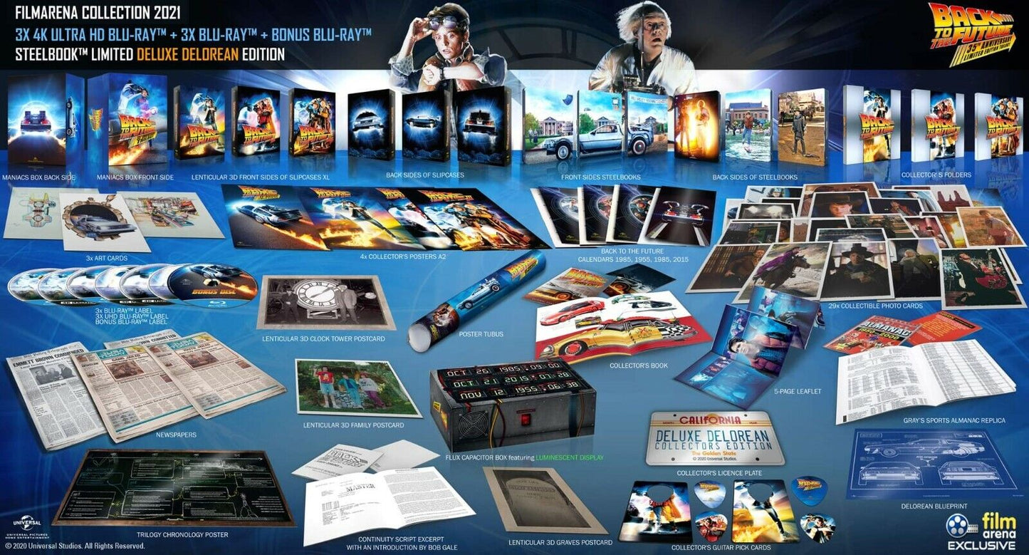 Back To The Future 4K Blu-ray SteelBook Filmarena Collection #159 Maniacs Collector Box Set
