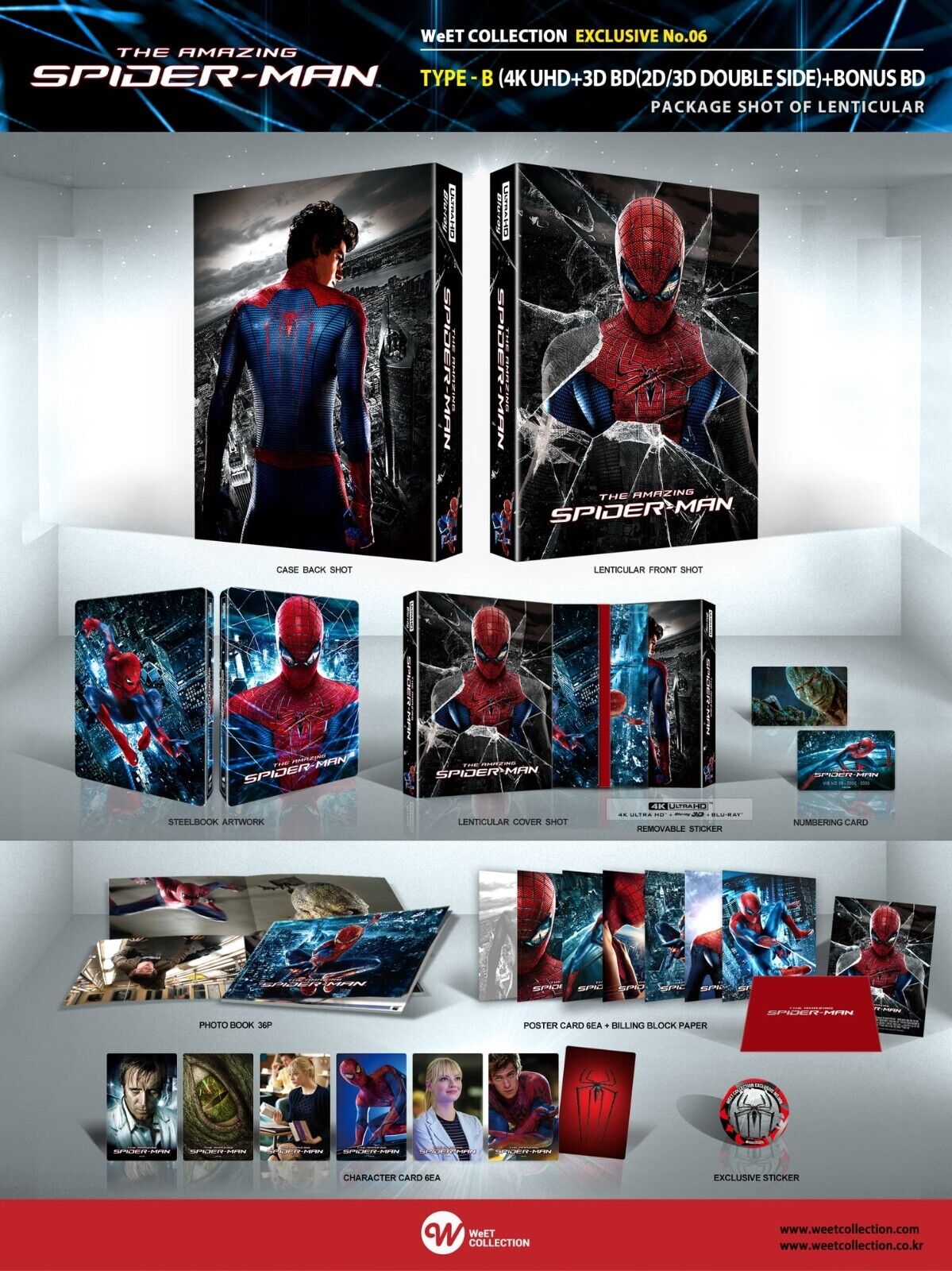 The Amazing Spider-Man 1+2 4K+2D Blu-ray Steelbook LE WeET Collcection Exclusive #6 & #7 One Click Box Set