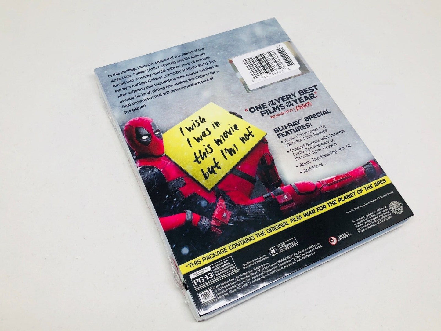 War For The Planet Of The Apes Blu-Ray - Deadpool Photobomb Walmart Exclusive & Movie Cash