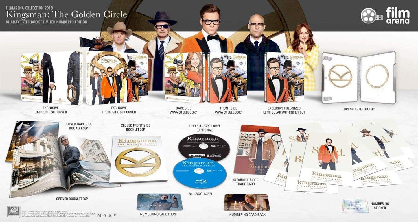 Kingsman: The Golden Circle Blu-ray Steelbook Filmarena Collection #93 Full Slip