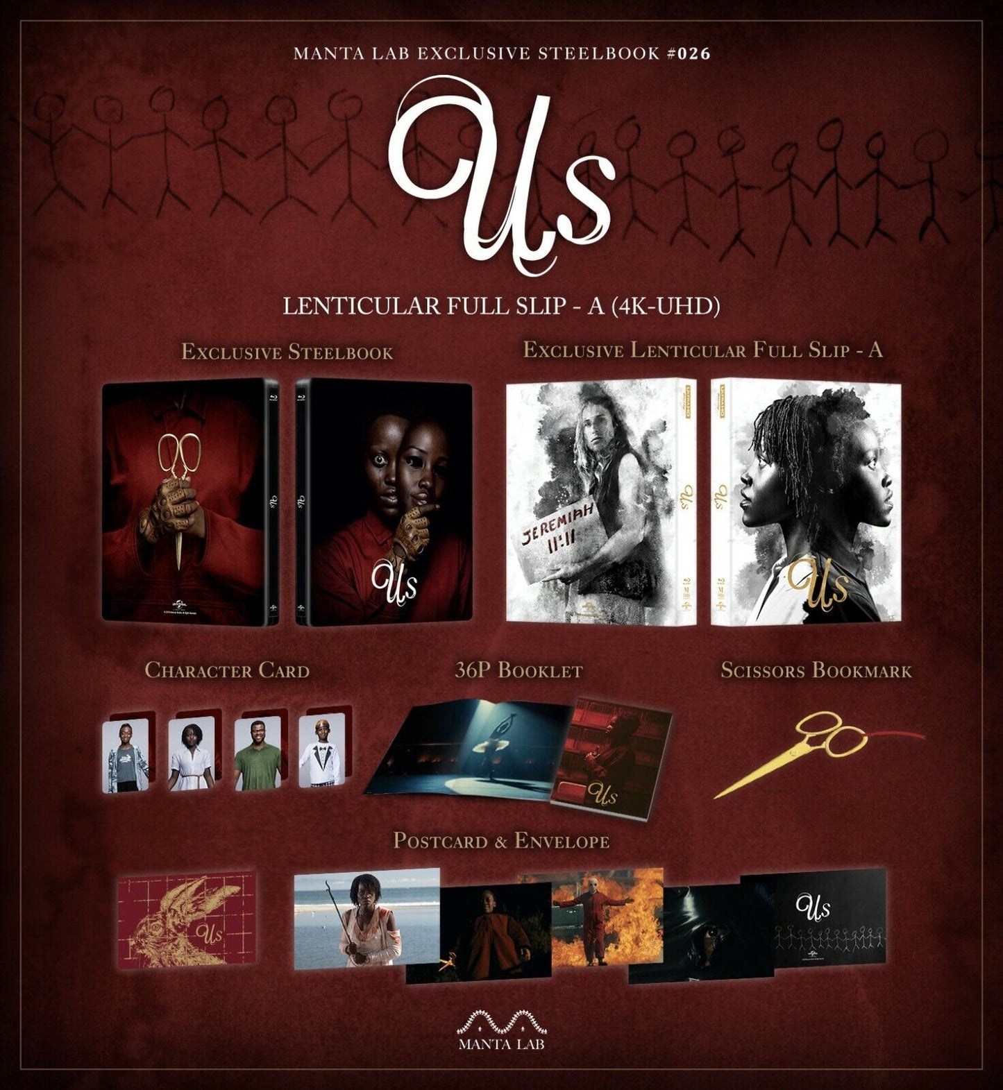 Us 4K Blu-ray Steelbook Manta Lab Exclusive ME#26 Lenticular Slip A