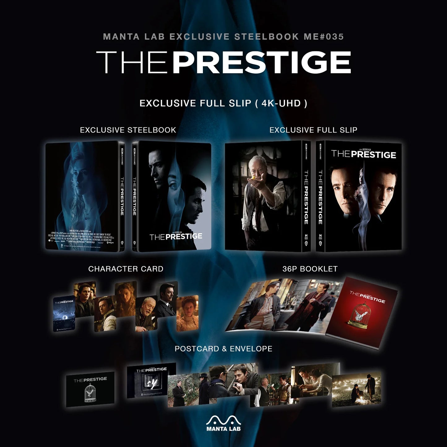 Prestige 4K Blu-ray Steelbook Manta Lab Exclusive ME#35 Full Slip