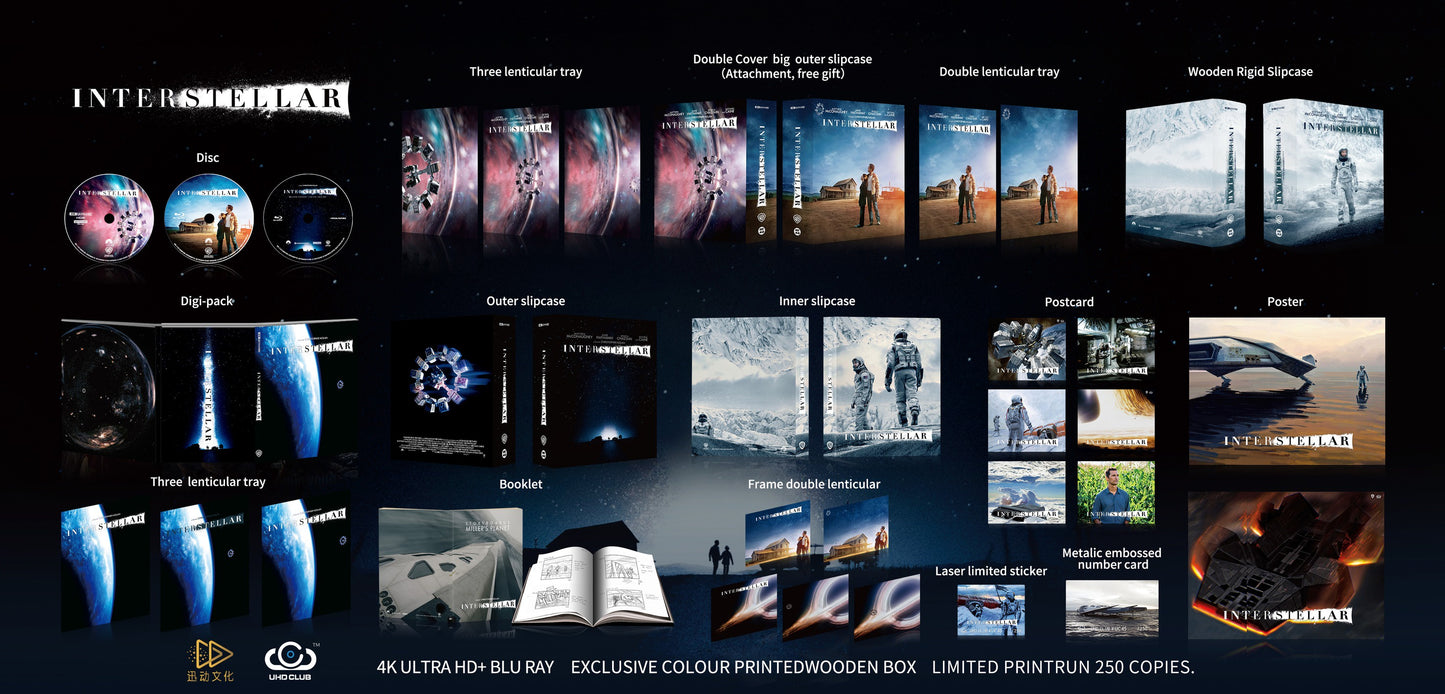 Interstellar 4K + Bonus (BD) Digipak Wooden Box Set UC45 UHD Club Limited Edition