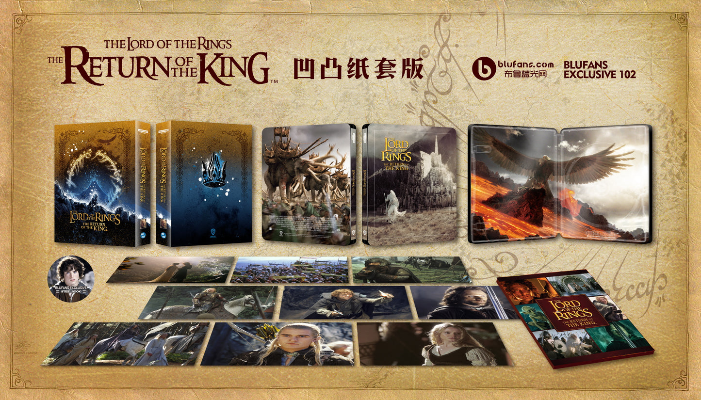 The Lord Of The Rings Trilogy 4K Blu-ray Steelbook Blufans Exclusive #100 #101 #102 Triple Box Set