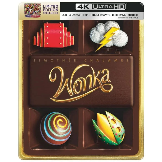 Coffret Steelbook Wonka (Exclusivité Walmart) (4K Ultra HD + Blu-ray + Copie numérique)