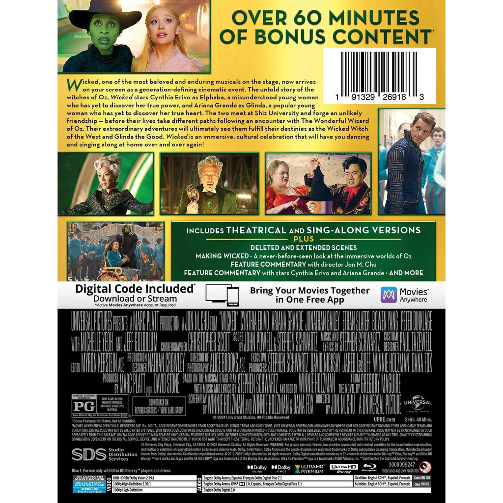 Wicked (Exclusivité Walmart) Steelbook (4K Ultra HD + Blu-ray + Numérique)