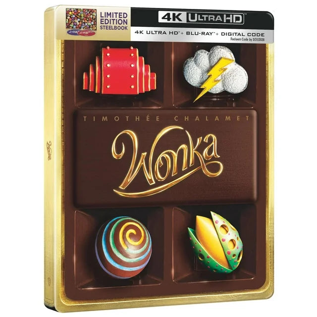 Coffret Steelbook Wonka (Exclusivité Walmart) (4K Ultra HD + Blu-ray + Copie numérique)