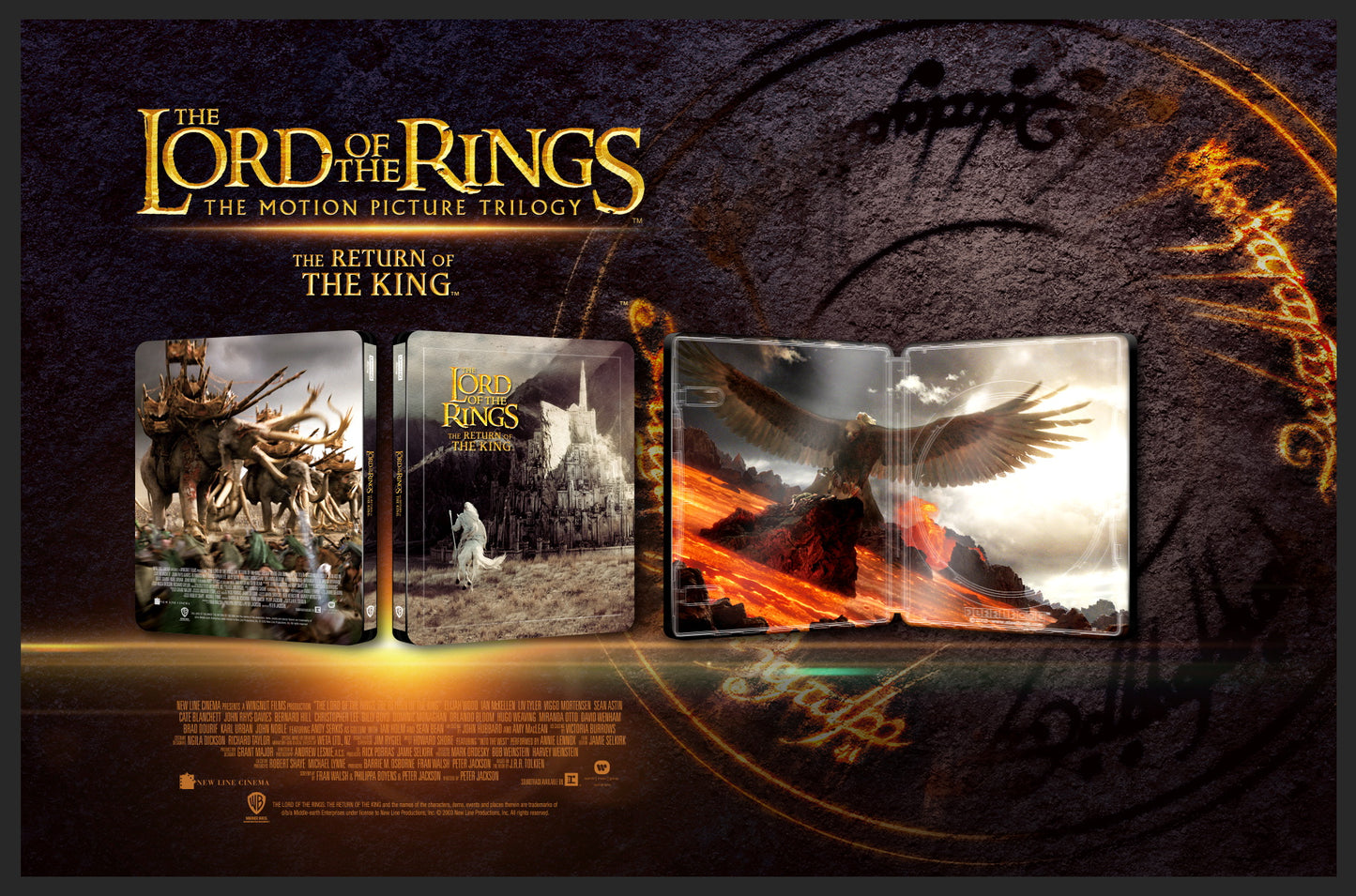 The Lord Of The Rings Trilogy 4K Blu-ray Steelbook Blufans Exclusive #100 #101 #102 Triple Box Set