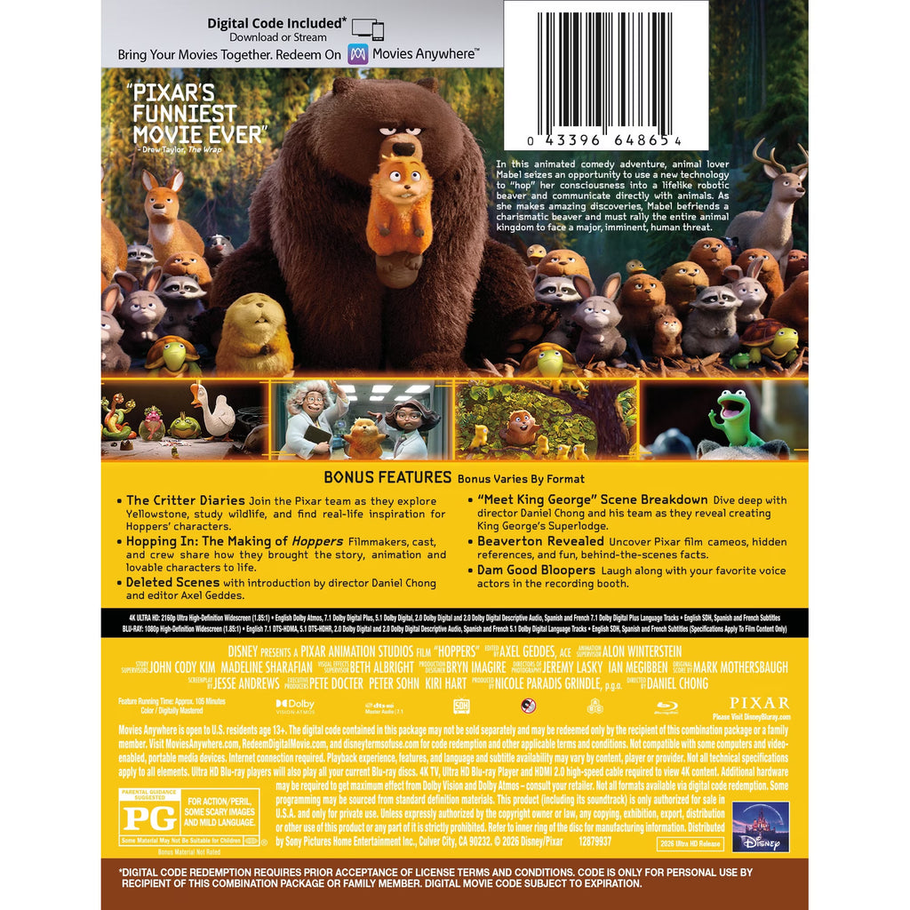 Hoppers 4K Ultra HD Steelbook + Blu-ray + Digital 4K