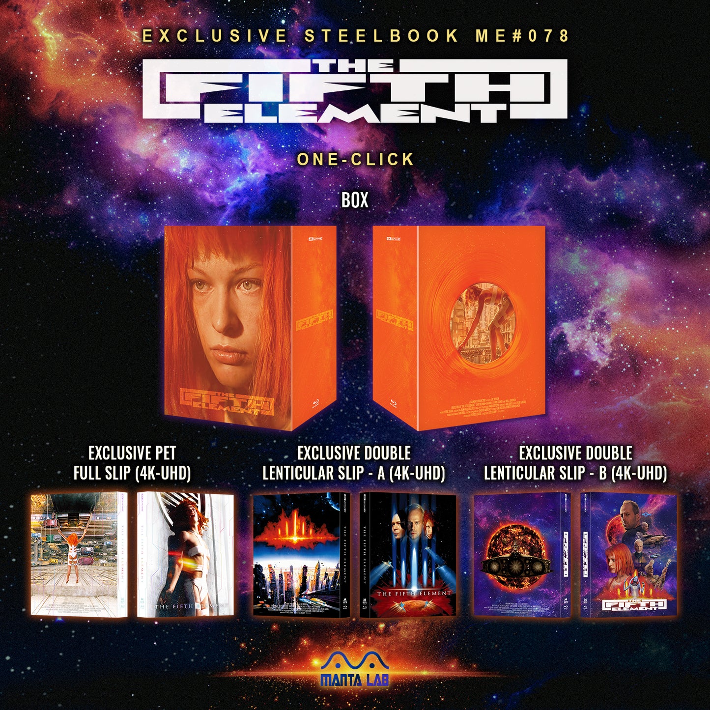 The Fifth Element 4K Blu-ray Steelbook Manta Lab Exclusive ME#78 One Click Box Set - PREORDER