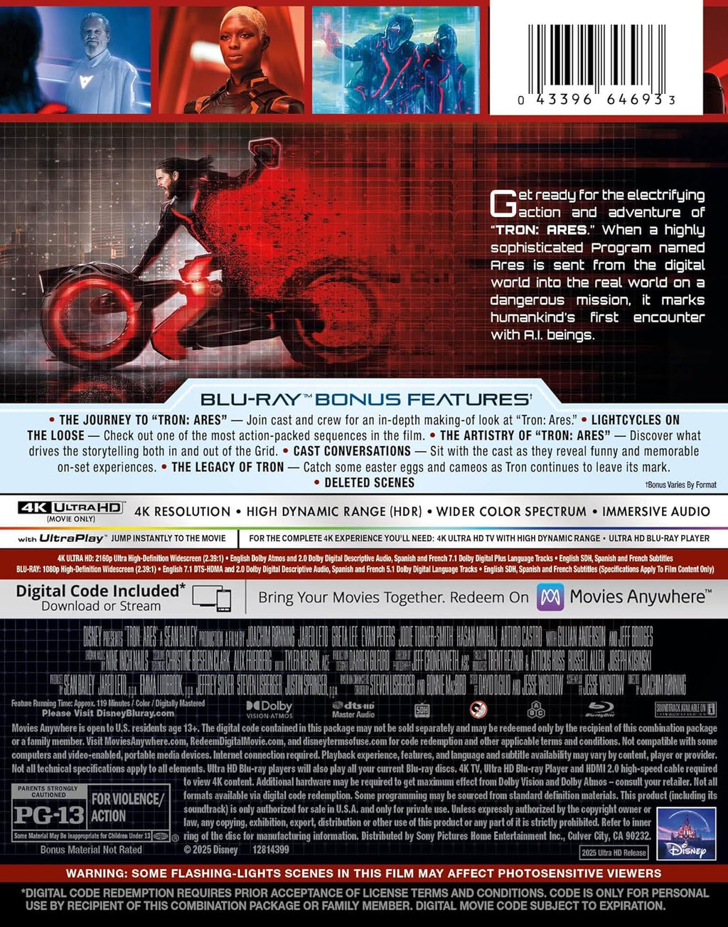 Tron : Ares 4K Ultra HD Steelbook + Blu-ray + Digital 4K - PRÉCOMMANDE