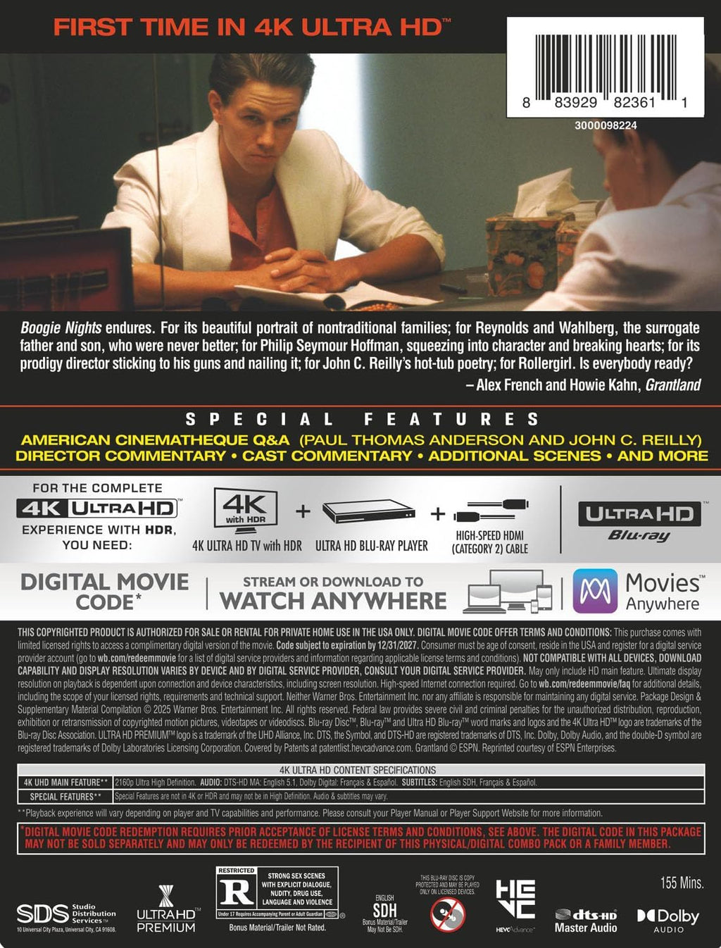 Boogie Nights 4K Blu-ray Steelbook  (4K Ultra HD + Blu-ray + Digital)
