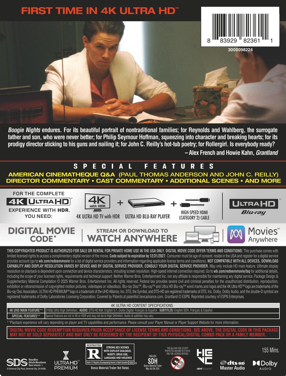 Boogie Nights 4K Blu-ray Steelbook  (4K Ultra HD + Blu-ray + Digital)