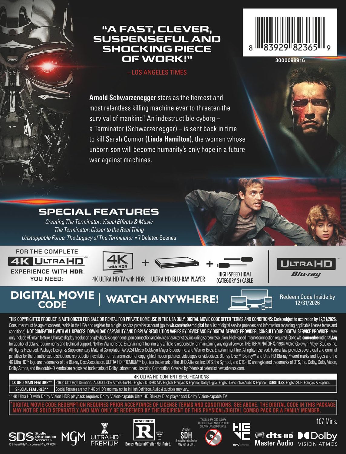 The Terminator (40th Anniversary Edition) 4K Ultra HD + Digital Steelbook