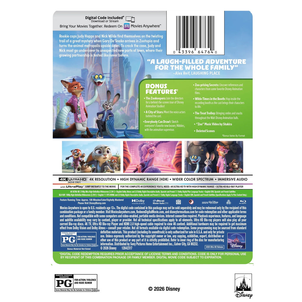 Zootopia 2 4K Ultra HD Steelbook + Blu-ray + Digital 4K