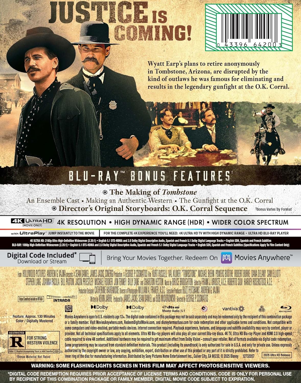 Tombstone Limited Edition Steelbook (4K Ultra HD + Blu-ray + Digital)