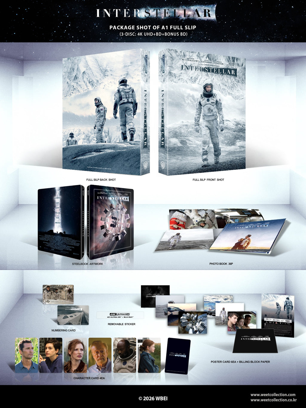Interstellar 4K + Blu-ray + Bonus Blu-ray Steelbook WeET Collection Exclusive #31 Full Slip A1 - PREORDER