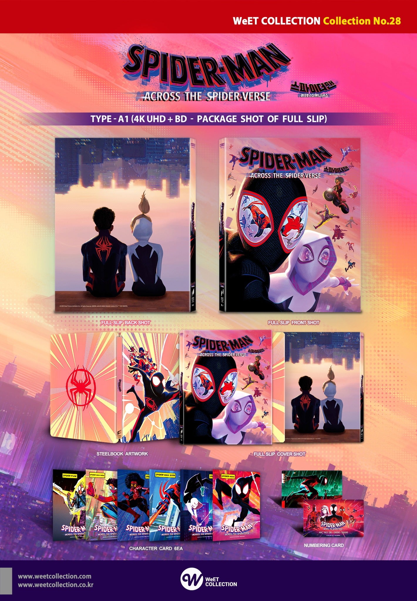 Spider-Man: Across the Spider-Verse 4K Blu-ray Steelbook Collection WeET n° 28 HDN GB Précommande Pochette complète A1