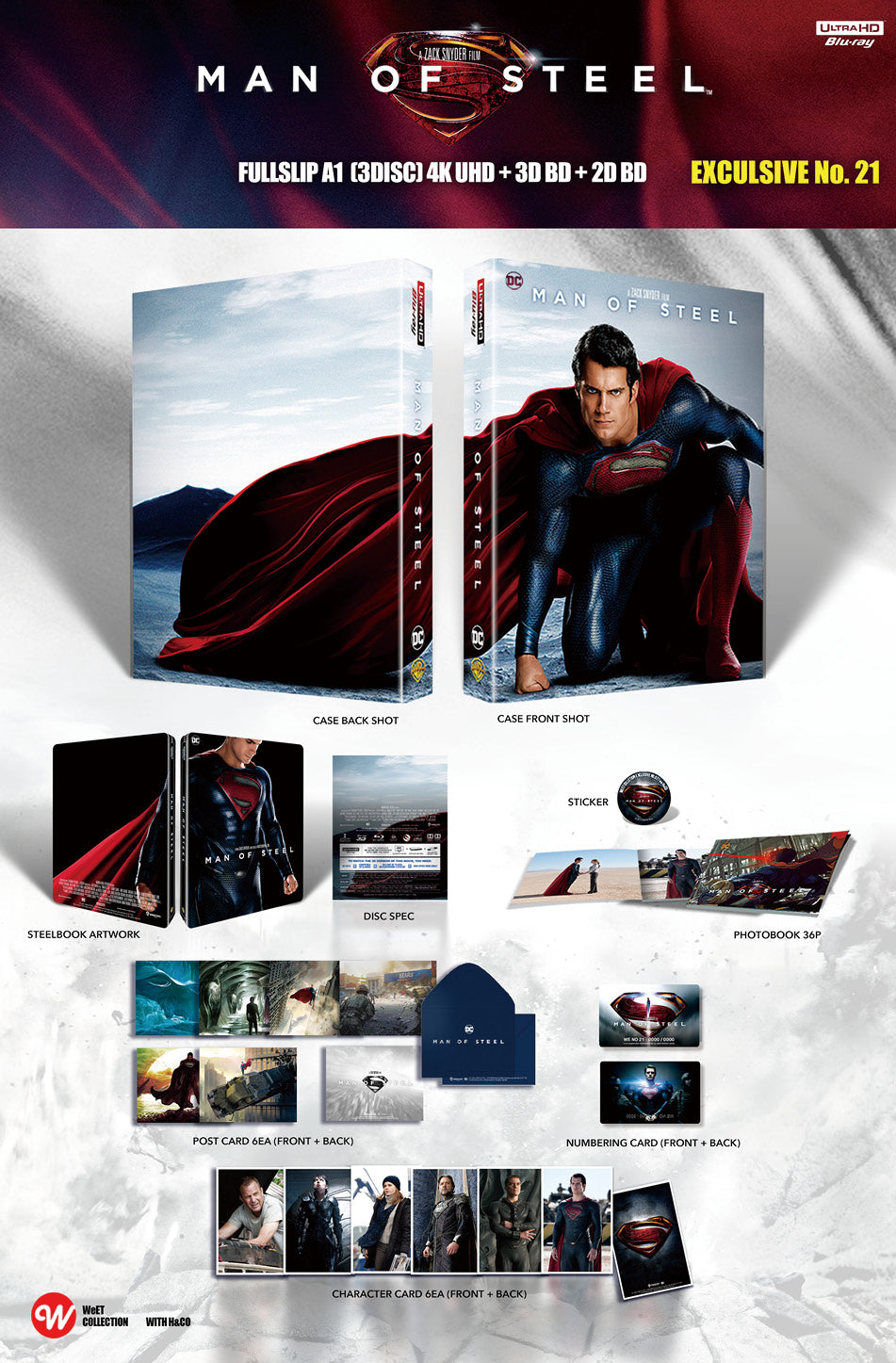 Man Of Steel 4K Blu-ray Steelbook WeET Collection Exclusive #21 HDN GB Pre-Order One Click Box Set