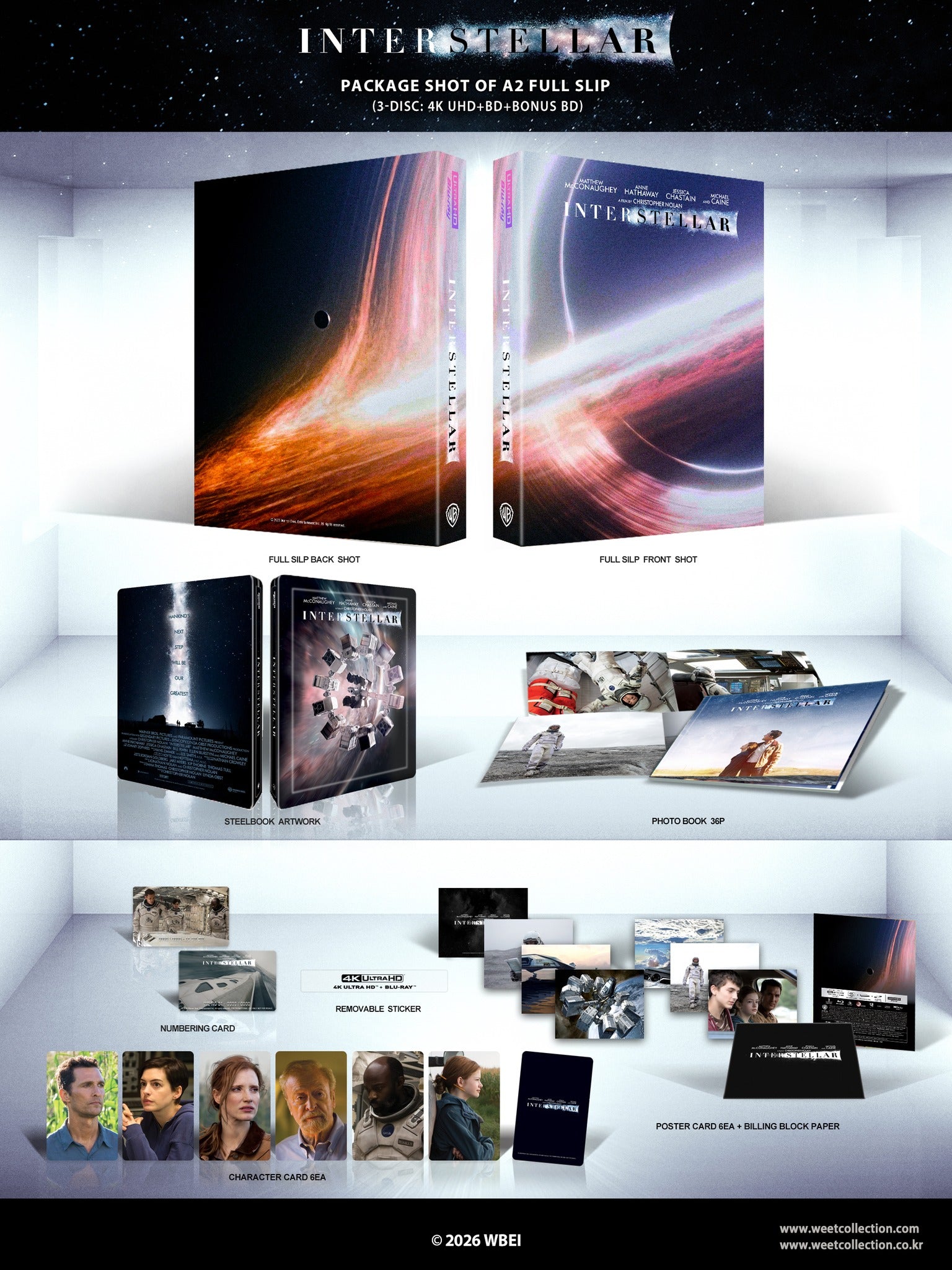 Interstellar 4K + Blu-ray + Bonus Blu-ray Steelbook WeET Collection Exclusive #31 One Click Box Set - PREORDER