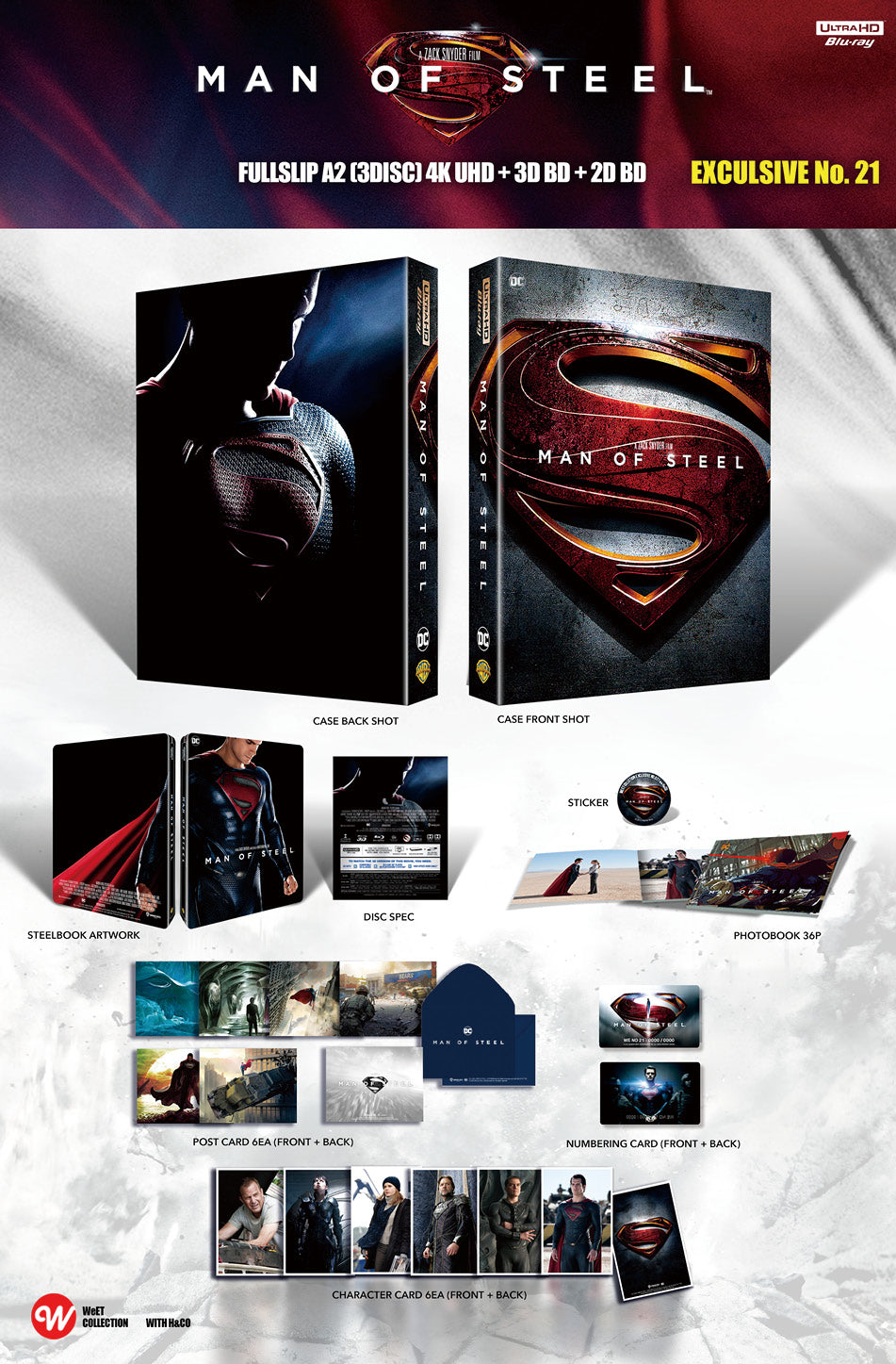 Coffret Steelbook Blu-ray 4K Man of Steel WeET Collection Exclusive n° 21