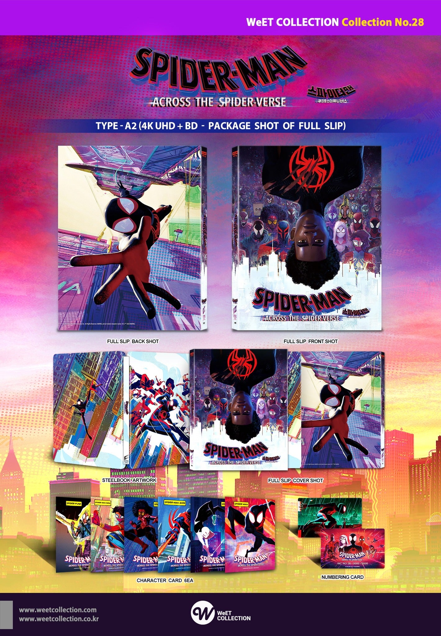 Spider-Man: Across the Spider-Verse 4K Blu-ray Steelbook Collection WeET n° 28 HDN GB Précommande Pochette intégrale A2