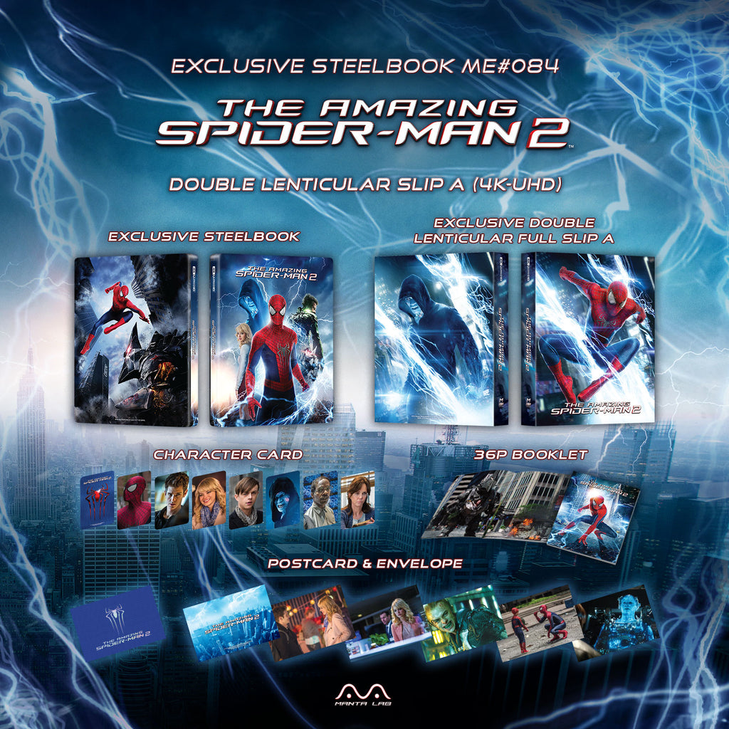The Amazing Spider-Man 2 4K Blu-ray Steelbook Manta Lab Exclusive ME#84 Double Lenticular Full Slip A - PREORDER