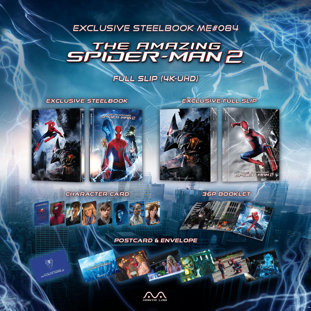 The Amazing Spider-Man 2 4K Blu-ray Steelbook Manta Lab Exclusive ME#84 Full Slip - PRÉCOMMANDE