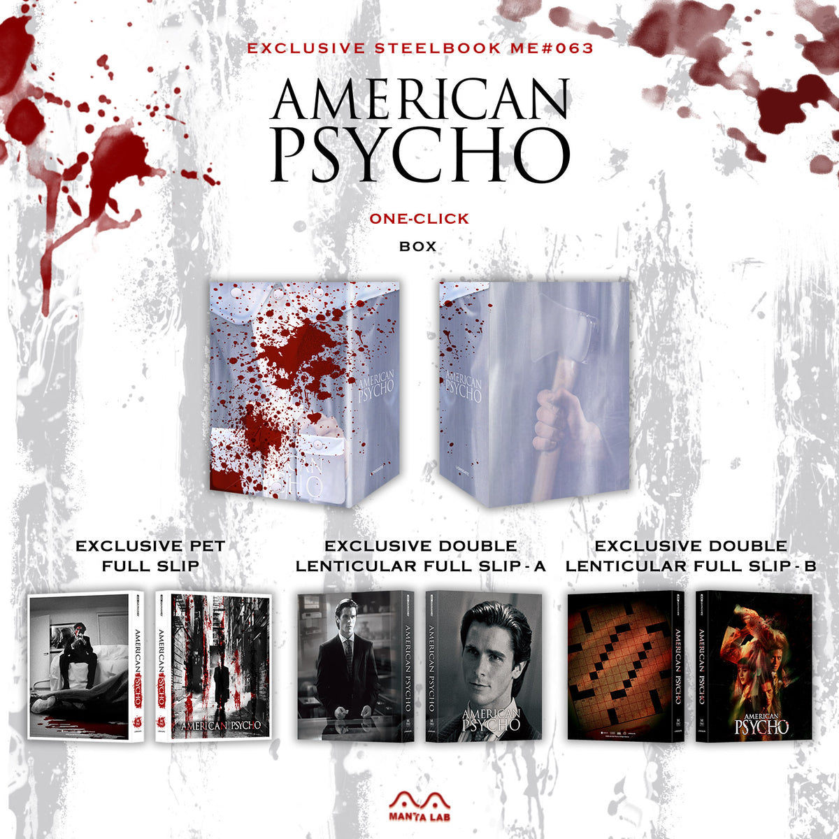 One Click Box American Psycho 4K Blu-ray Steelbook Manta Lab Exclusive ME#63 One Cli