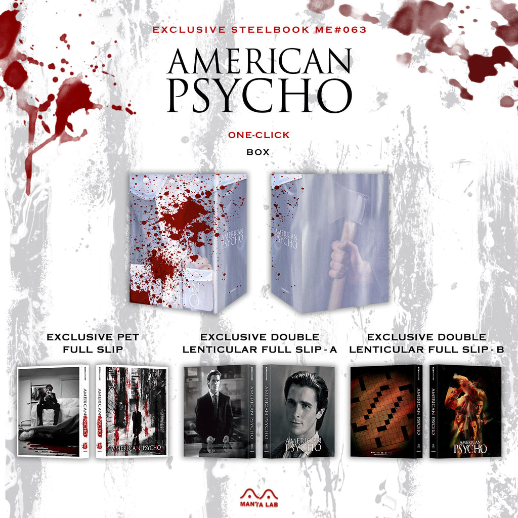 Coffret Steelbook Blu-ray 4K American Psycho, édition exclusive Manta Lab ME#63, disponible en un clic