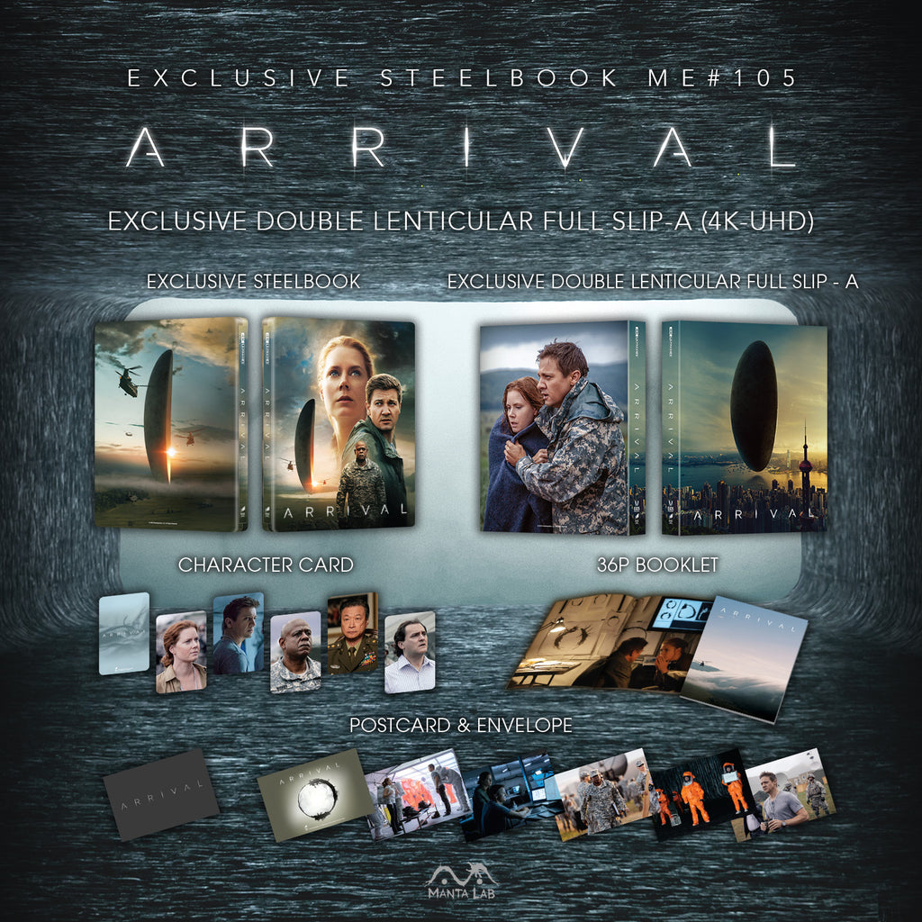 Arrival 4K Blu-ray Steelbook Manta Lab Exclusive ME#105 Double Lenticular Full Slip A - PREORDER