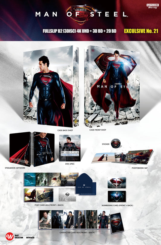 Man Of Steel 4K 3D Blu-ray Steelbook WeET Collection Exclusive #21 HDN GB Pre-Order Lenticular Slip B2