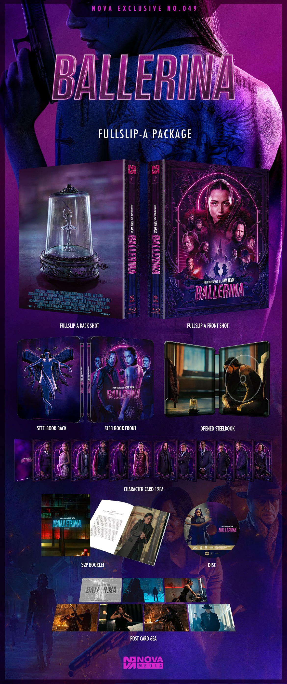 Ballerina Blu-ray Steelbook Novamedia Exclusive #49 Full Slip A - PREORDER