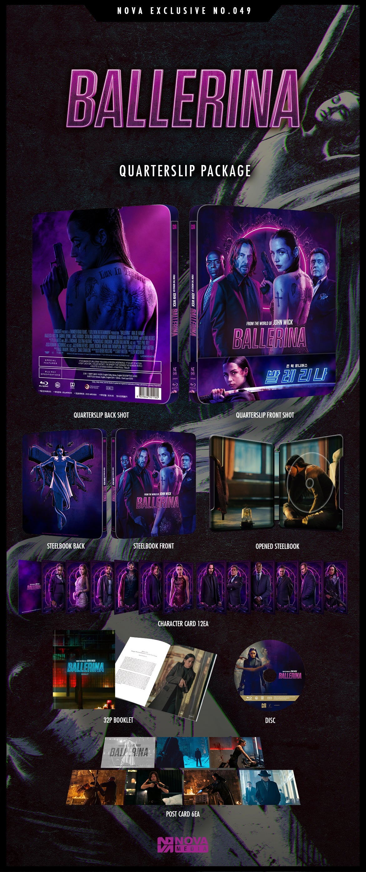Ballerina Blu-ray Steelbook Novamedia Exclusive #49 1/4 Quarter Slip - PREORDER