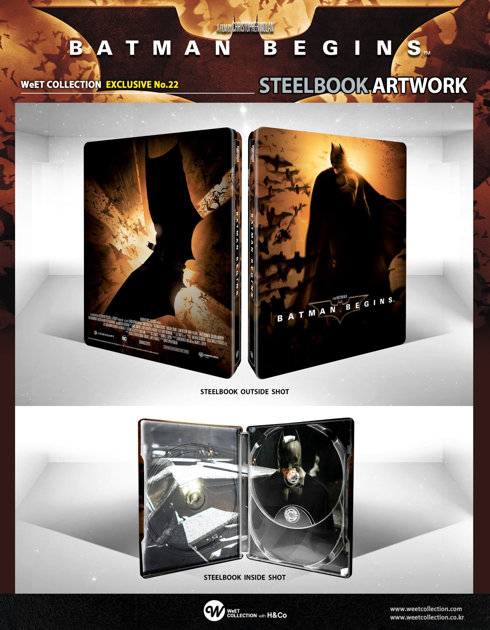 The Dark Knight Trilogy 4K+2D Blu-ray Steelbook WeET Collection Exclusive #22,23,24 Lenticular Slip Set