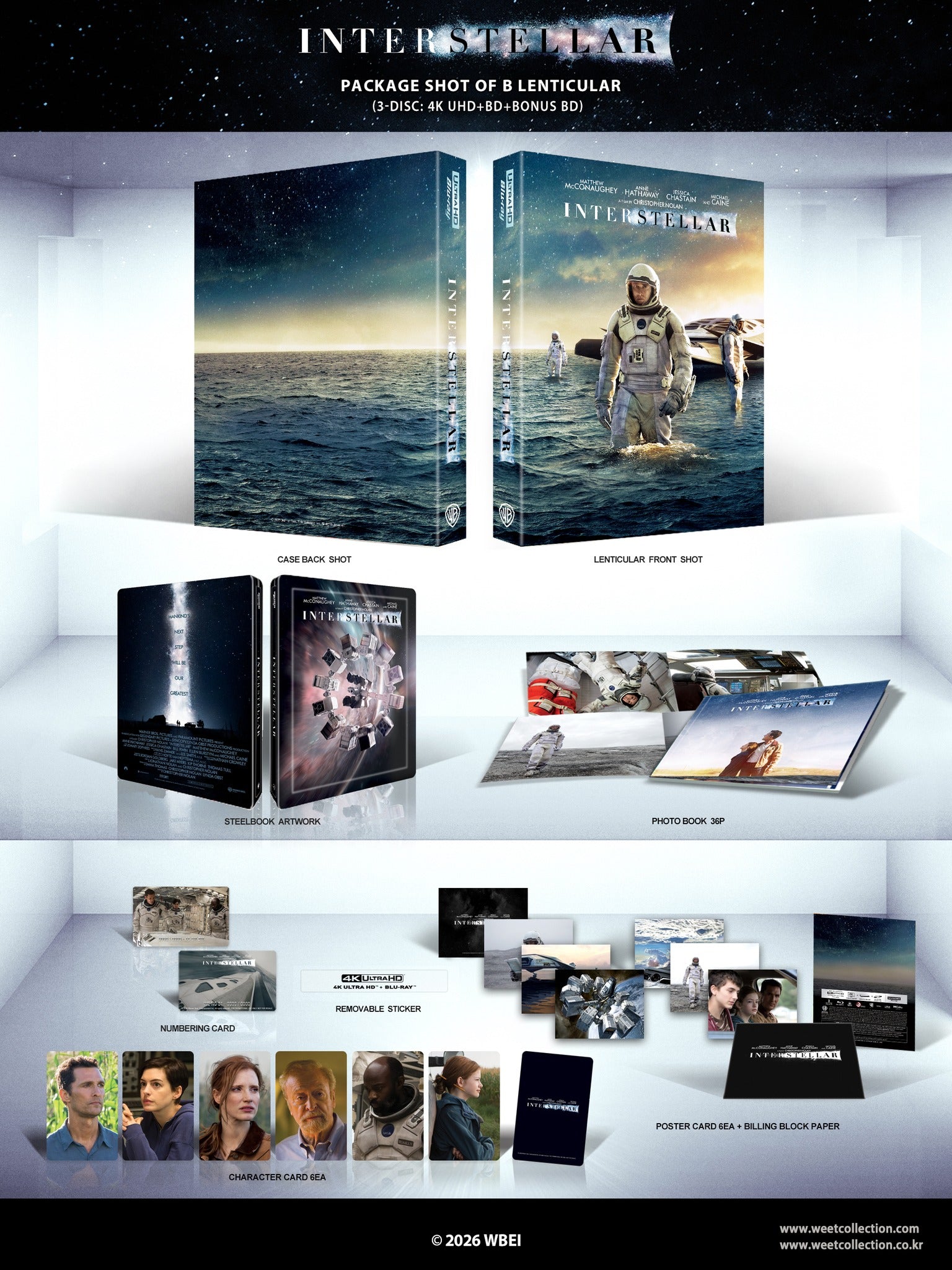 Interstellar 4K + Blu-ray + Bonus Blu-ray Steelbook WeET Collection Exclusive #31 One Click Box Set - PREORDER