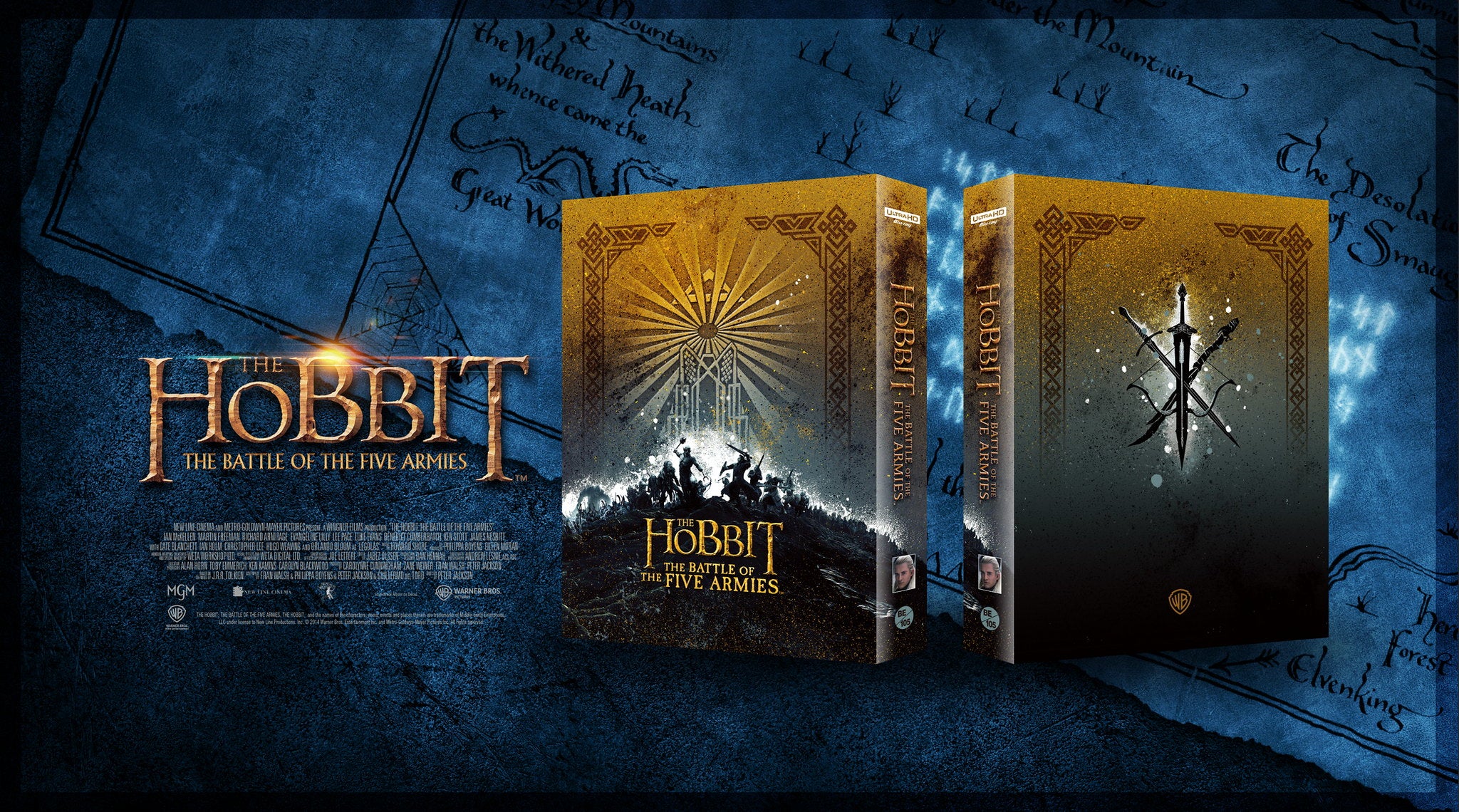 The Hobbit Trilogy 4K Blu-ray Steelbook Blufans Exclusive #103 #104 #105 Triple Box Set