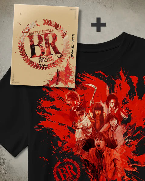 Battle Royale 25th Anniversary Edition 4K Blu-ray Steelbook  (4K Ultra HD + Blu-ray + Digital) + T-Shirt Bundle - PREORDER