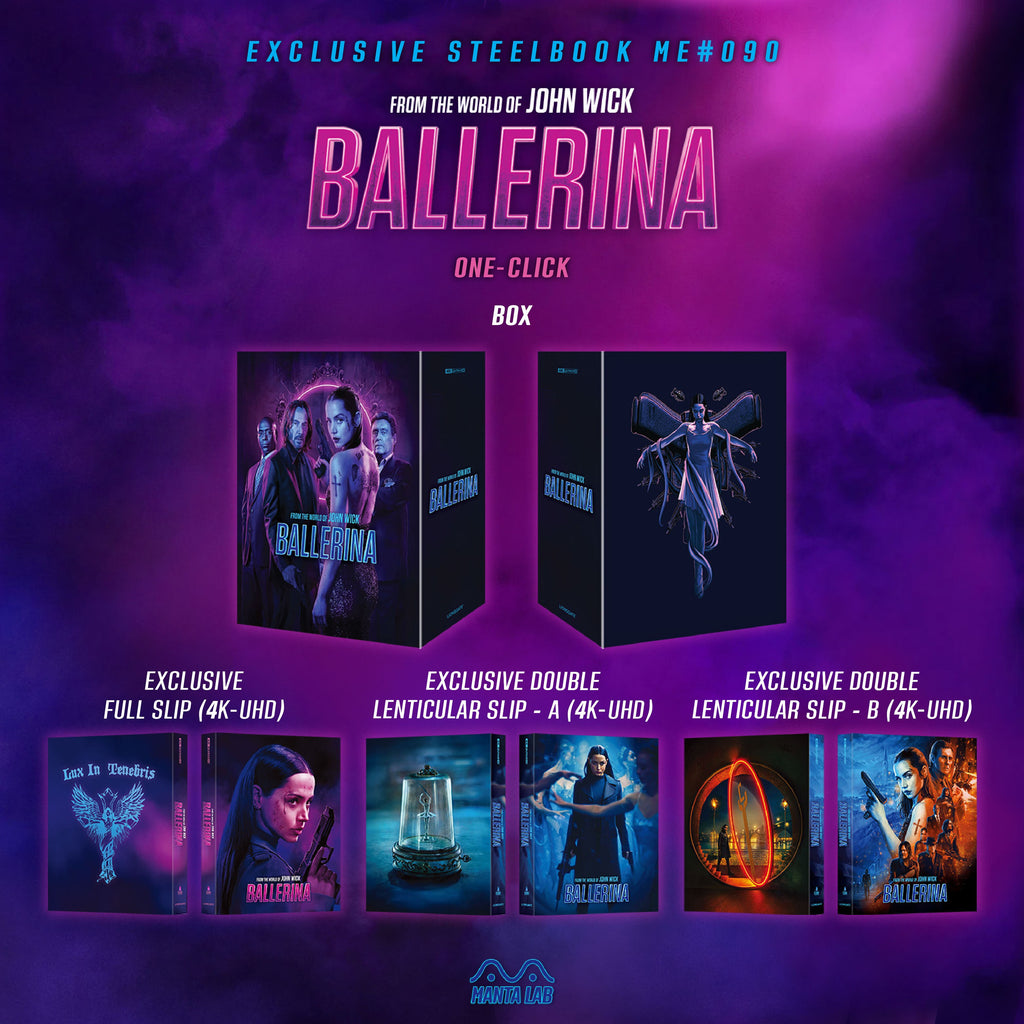 From the World of John Wick: Ballerina 4K Blu-ray Steelbook Manta Lab Exclusive ME#90 One Click Box Set