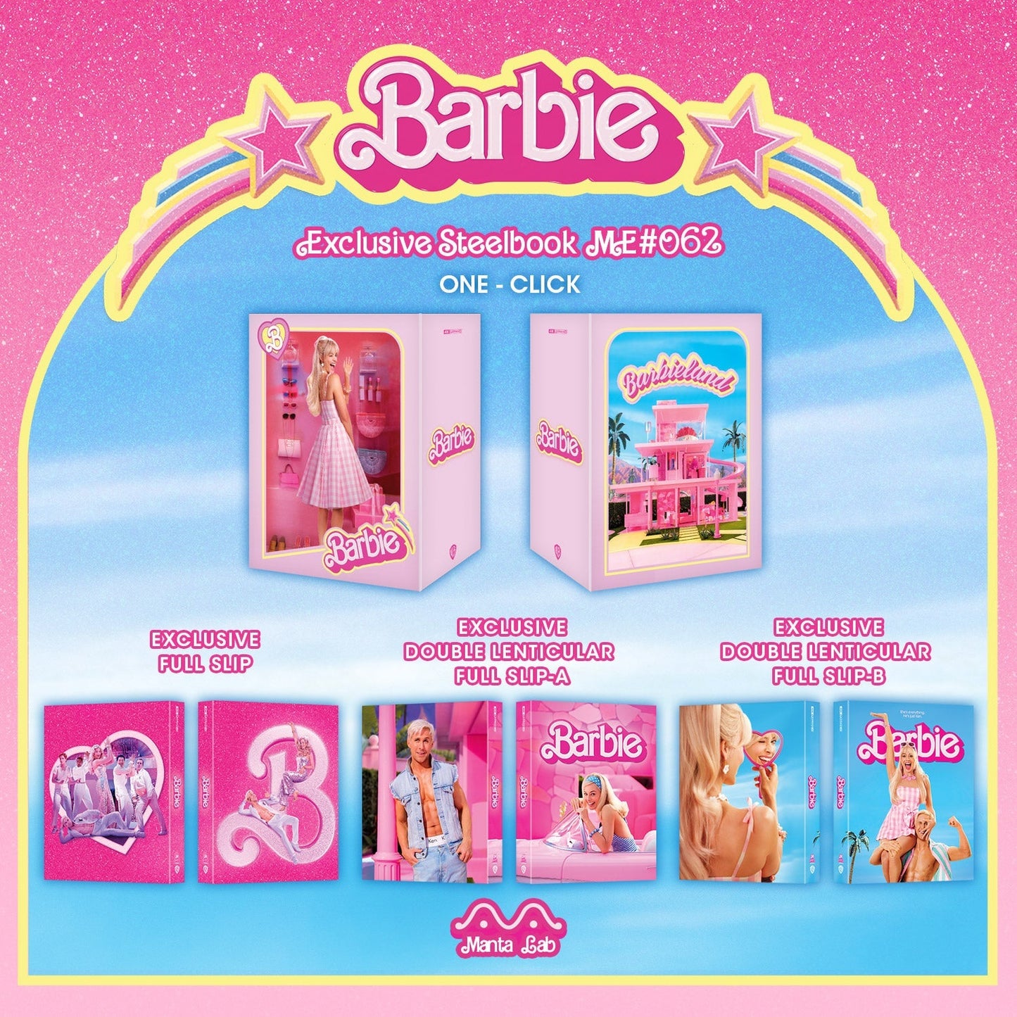 Barbie 4K Blu-ray Steelbook Manta Lab Exclusive ME#63 One Click *LOW NUMBER #007*